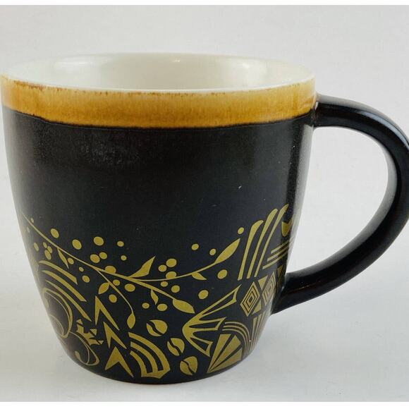 Starbucks Coffee - Brown Mug Gold Design - 12 oz - New Bone China - 2011 Diamond - Picture 1 of 9